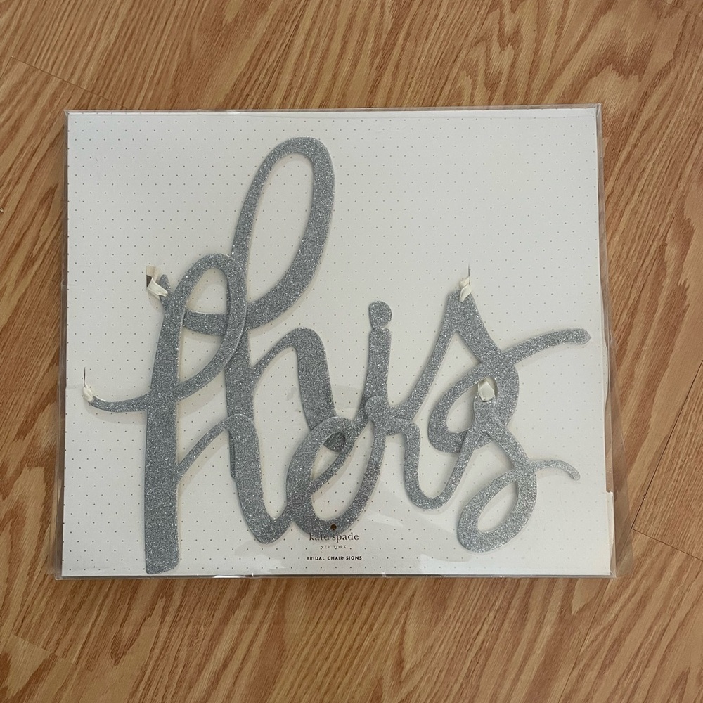 KATE SPADE Glitter Bridal Chair Signs